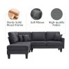 [VIDEO provided][New]90*88" Terrycloth Modern Sectional Sofa,5-Seat Practical Couch Set with Chaise Lounge,L-Shape minimalist Indoor Furniture with 3