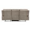 Luxurious Style Double Reclining Sofa 1pc Brown Plush Comfortable Living Room Furniture