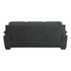 Comfortable Plush Seating Sofa 1pc Dark Gray Textured Fabric Channel Tufting Solid Wood Frame Modern Living Room Furniture