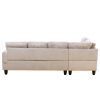 Modern Corduroy Sectional Couch with Chaise and Ottoman-Large 3 Piece Sofa Set for Living Room-L-Shaped Left-Facing Sofa Furniture-Wood Frame-Sectiona