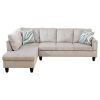 Modern Corduroy Sectional Couch with Chaise and Ottoman-Large 3 Piece Sofa Set for Living Room-L-Shaped Left-Facing Sofa Furniture-Wood Frame-Sectiona