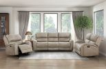 Luxurious Style Double Reclining Sofa 1pc Brown Plush Comfortable Living Room Furniture