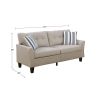 Living Room Furniture 2pc Sofa Set Sofa And Loveseat Beige Glossy Polyfiber Plywood Solid pine