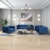 Modern 3-Piece Sofa Sets with Sturdy Metal Legs,Velvet Upholstered Couches Sets Including Three Seat Sofa, Loveseat and Single Chair for Living Room F