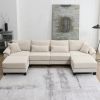 133*65" Corduroy Modular Sectional Sofa,U Shaped Couch with Armrest Bags,6 Seat Freely Combinable Sofa Bed,Comfortable and Spacious Indoor Furniture f