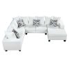 110*85" Modern U Shape Sectional Sofa, Velvet Corner Couch with Lots of Pillows Included,Elegant and functional indoor furniture for Living Room, Apar