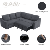 [NEW ARRIVED] [VIDEO PROVIDED]L-shaped sofa with pull-out sofa bed, Corner Sofa,comfortable living room furniture set, sleeper sofa bed,Corner seat fo