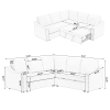 [NEW ARRIVED] [VIDEO PROVIDED]L-shaped sofa with pull-out sofa bed, Corner Sofa,comfortable living room furniture set, sleeper sofa bed,Corner seat fo