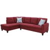 Modern Flannel Sectional Couch with Chaise and Ottoman-Large 3 Piece Sofa Set for Living Room-L-Shaped Left-Facing Sofa Furniture-Wood Frame-Sectional