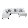 110*85" Modern U Shape Sectional Sofa, Velvet Corner Couch with Lots of Pillows Included,Elegant and functional indoor furniture for Living Room, Apar