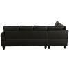 Modern Faux Leather Sectional Couch with Chaise and Ottoman-Large 3 Piece Sofa Set for Living Room-L-Shaped Left-Facing Sofa Furniture-Wood Frame-Sect